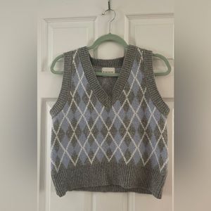 Pink Rose argyle sweater vest